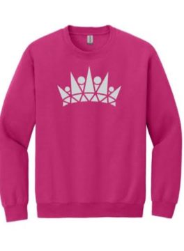 Real Queens Wear Crown Couture RHINESTONE Crew Neck Sweatshirt (Black and Pink) *NEW
